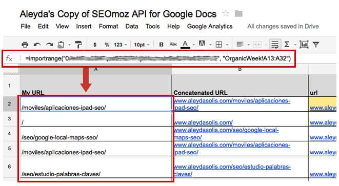 Mozscape Extension for Google Docs