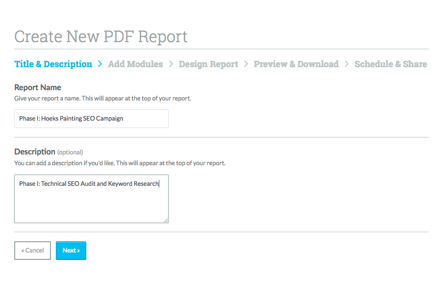 Customize reports (point 2)