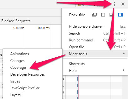How to see wasted code in Google Chrome dev tools