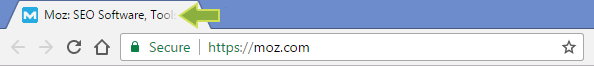 A title tag displayed in a web browser window