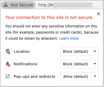 Not Secure HTTPS