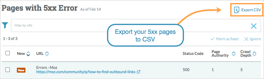 Use the button the top right to export this data to CSV for further analysis.